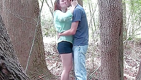 White Slut Amy Fucks In The Woods pt1
