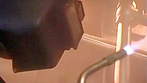 Silver Robot Slut Works Two Hard Studs