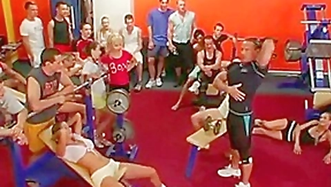 Bisexual orgy at the gym 1