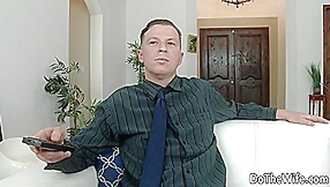 Stud Fucks Housewife Claudia Valentine While Her Lamer Husband Watches