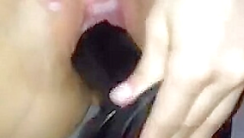 Girl friend fucking big black dildo