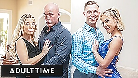 ADULT TIME - Horny Swingers Ashley Fires and Aiden Ashley Swap Husbands! FULL SWAP FOURSOME ORGY!