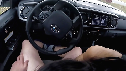 A kinky bitch with a nice body is fucked by a big black dildo